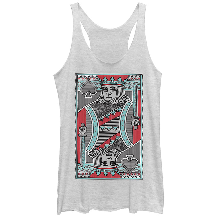 fifth sun Women's Lost Gods Striped King Playing Card Racerback Tank Top