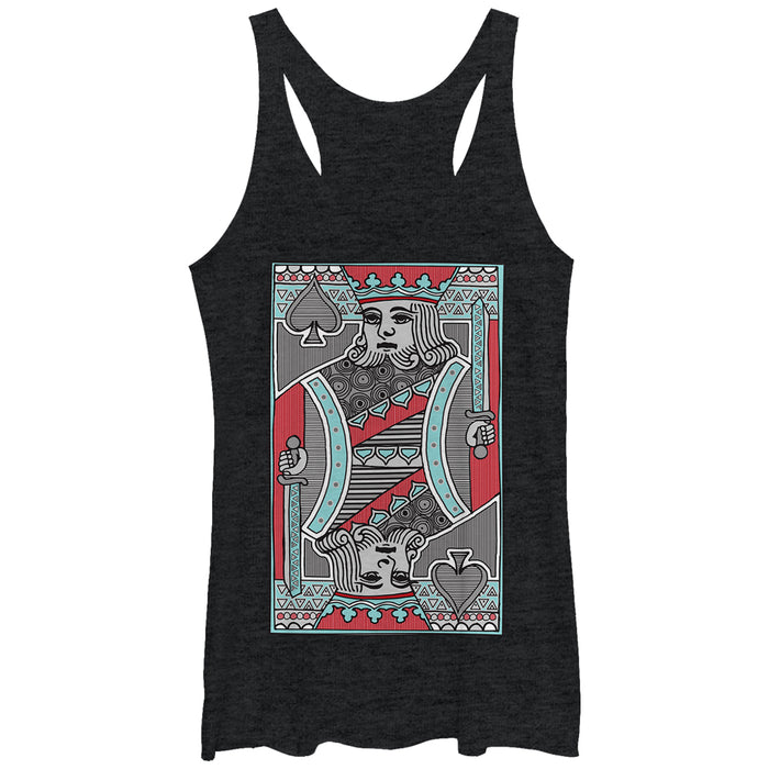 fifth sun Women's Lost Gods Striped King Playing Card Racerback Tank Top