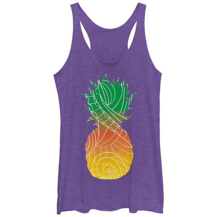 fifth sun Women's Lost Gods Tribal Pineapple Racerback Tank Top