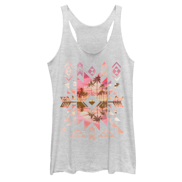 fifth sun Women's Lost Gods Tribal Print Sunset Racerback Tank Top