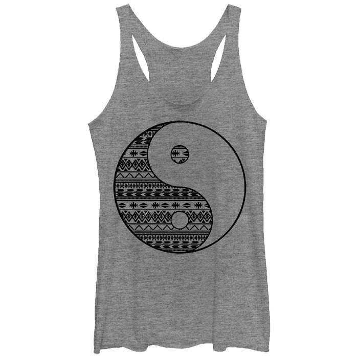 fifth sun Women's Lost Gods Tribal Yin Yang Print Racerback Tank Top