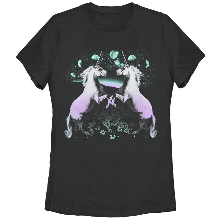 fifth sun Women's Lost Gods Two Moon Unicorn T-Shirt