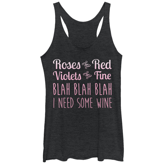 fifth sun Women's Lost Gods Valentine Roses Are Blah Wine Racerback Tank Top