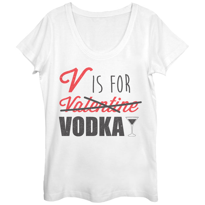 fifth sun Women's Lost Gods Valentine V is For Vodka Scoop Neck