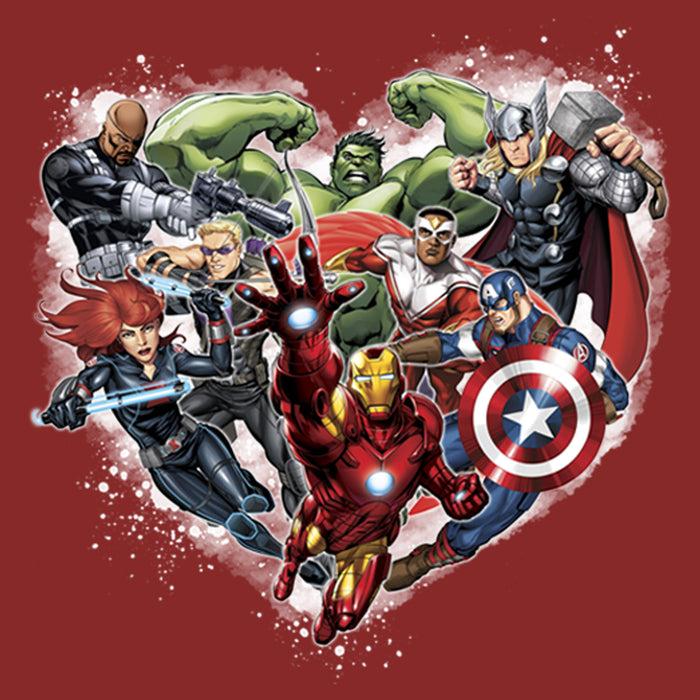 Fifth Sun Women's Marvel Avengers Assemble Heart Collage T-Shirt
