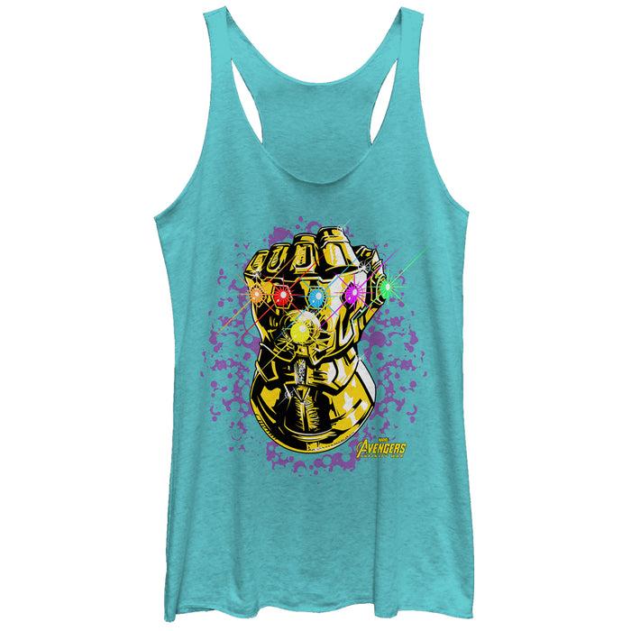 fifth sun Women's Marvel Avengers: Avengers: Infinity War Gauntlet Sparkle Racerback Tank Top