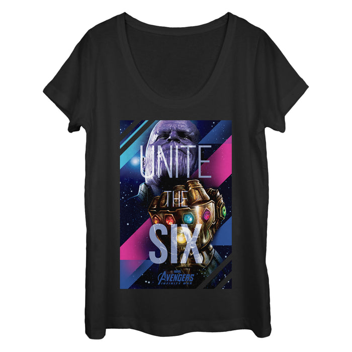 fifth sun Women's Marvel Avengers: Avengers: Infinity War Unite the Six Scoop Neck