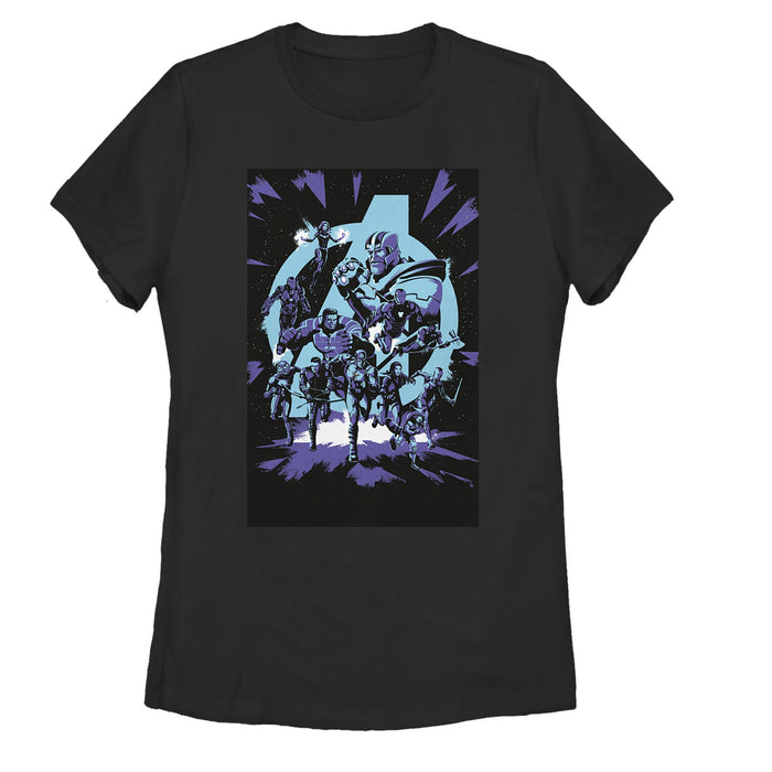 fifth sun Women's Marvel Avengers: Endgame Galactic Battle Cartoon T-Shirt
