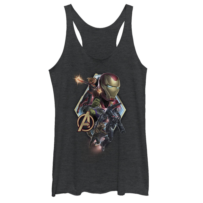 fifth sun Women's Marvel Avengers: Endgame Hero Diamond Frame Racerback Tank Top