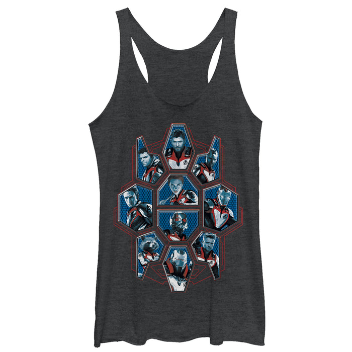 fifth sun Women's Marvel Avengers: Endgame Hero Honeycomb Racerback Tank Top