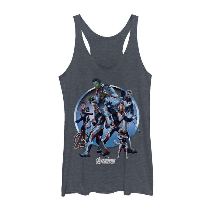 fifth sun Women's Marvel Avengers: Endgame Heroic Circle Racerback Tank Top