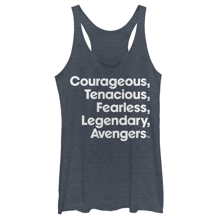 fifth sun Women's Marvel Avengers: Endgame Heroic Qualities Racerback Tank Top