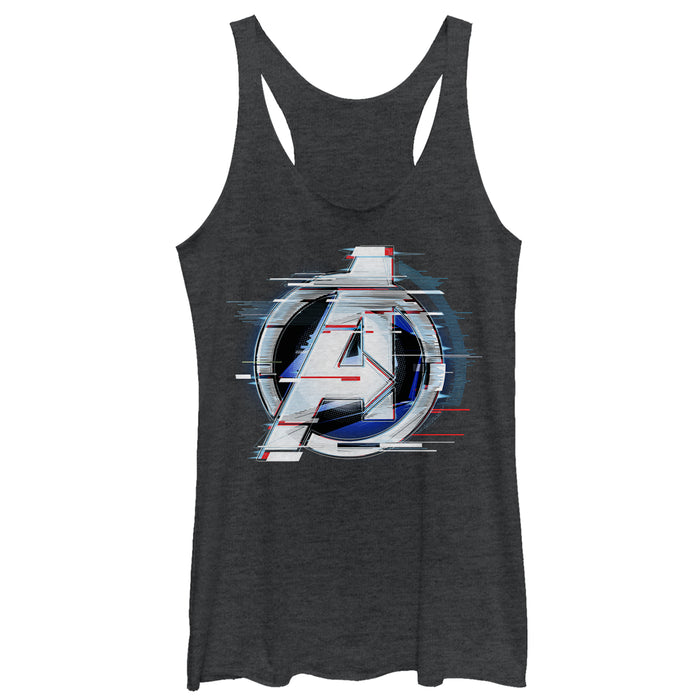 fifth sun Women's Marvel Avengers: Endgame Logo Glitch Racerback Tank Top