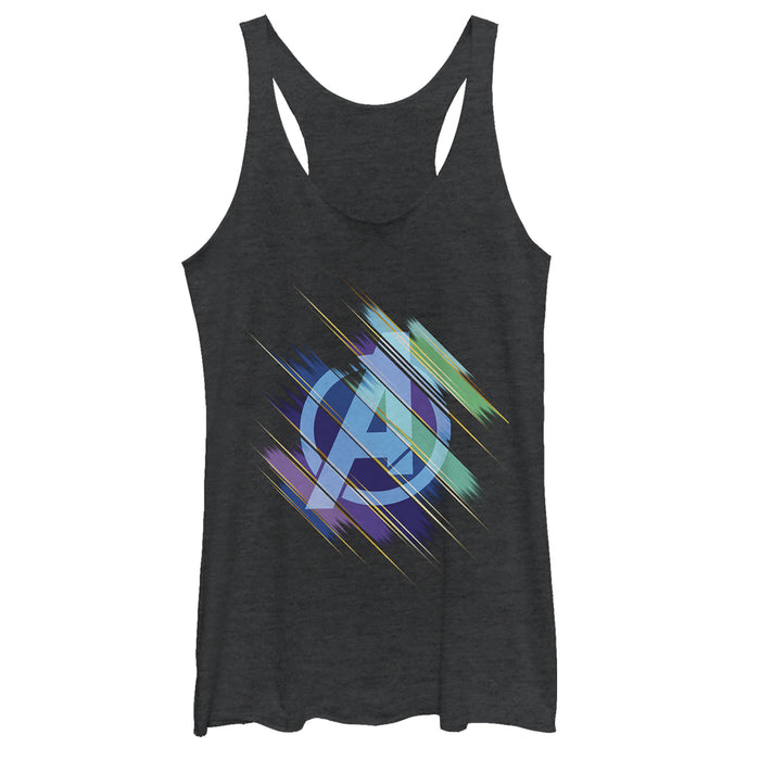 fifth sun Women's Marvel Avengers: Endgame Logo Glitch Streaks Racerback Tank Top