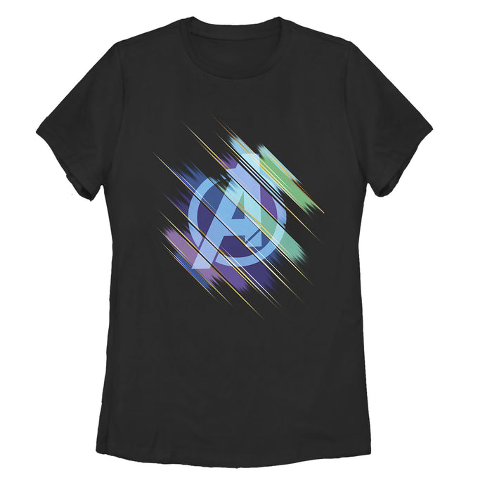 fifth sun Women's Marvel Avengers: Endgame Logo Glitch Streaks T-Shirt