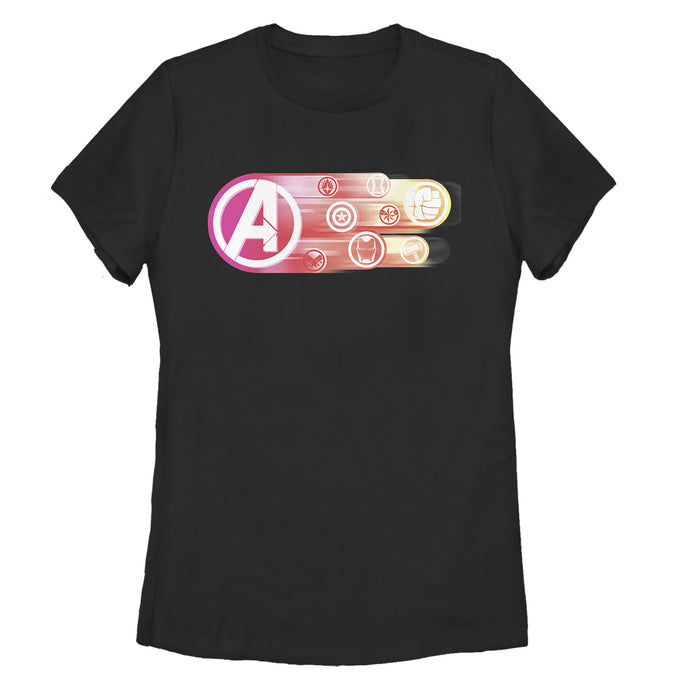fifth sun Women's Marvel Avengers: Endgame Logo Swipe Button T-Shirt