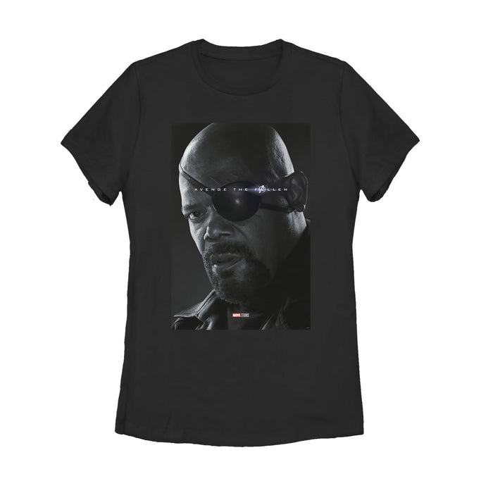 fifth sun Women's Marvel Avengers: Endgame Nick Fury Poster T-Shirt