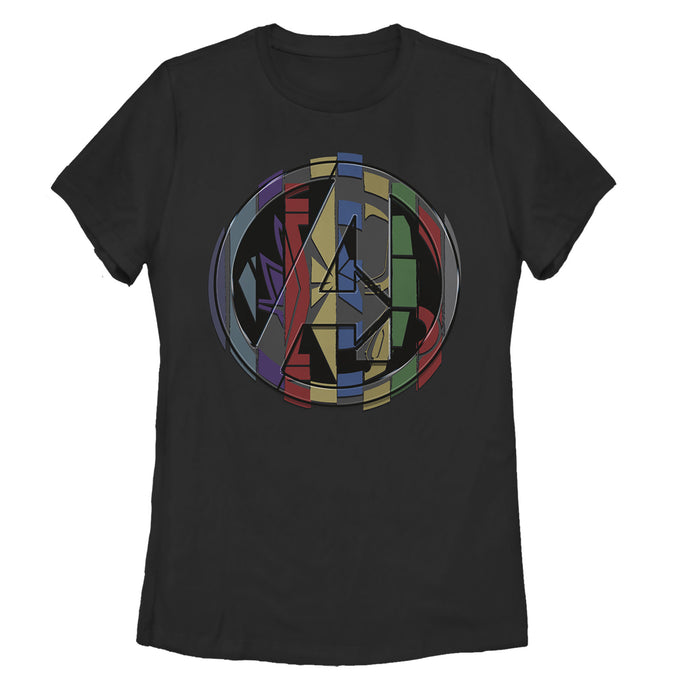 fifth sun Women's Marvel Avengers: Endgame Puzzle Cube Logo T-Shirt