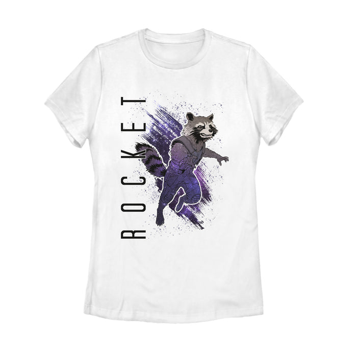 Fifth Sun Women's Marvel Avengers: Endgame Rocket Starry Streak T-Shirt