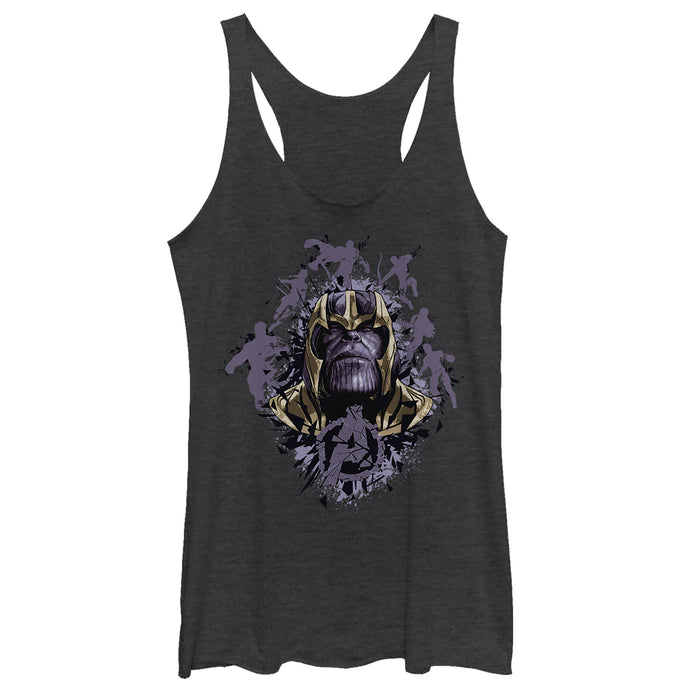 fifth sun Women's Marvel Avengers: Endgame Thanos Inkblot Frame Racerback Tank Top
