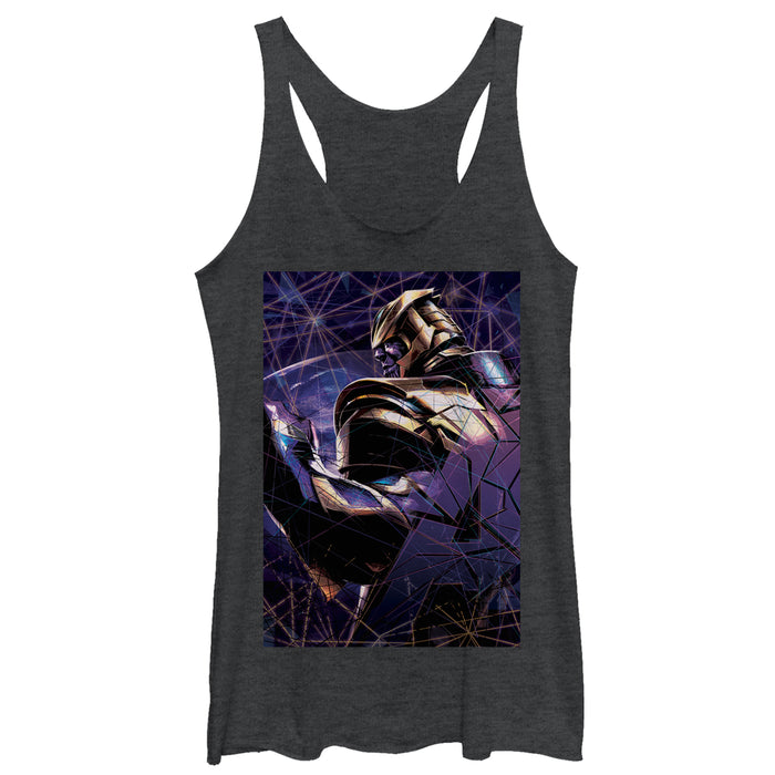 fifth sun Women's Marvel Avengers: Endgame Thanos Shattered Glass Racerback Tank Top