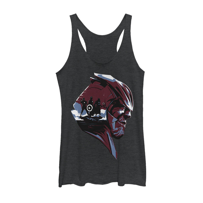 fifth sun Women's Marvel Avengers: Endgame Thanos Silhouette Racerback Tank Top
