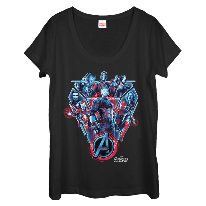 fifth sun Women's Marvel Avengers: Infinity War Armor Scoop Neck