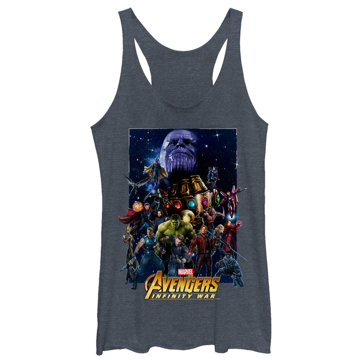 fifth sun Women's Marvel Avengers: Infinity War Character Collage Racerback Tank Top