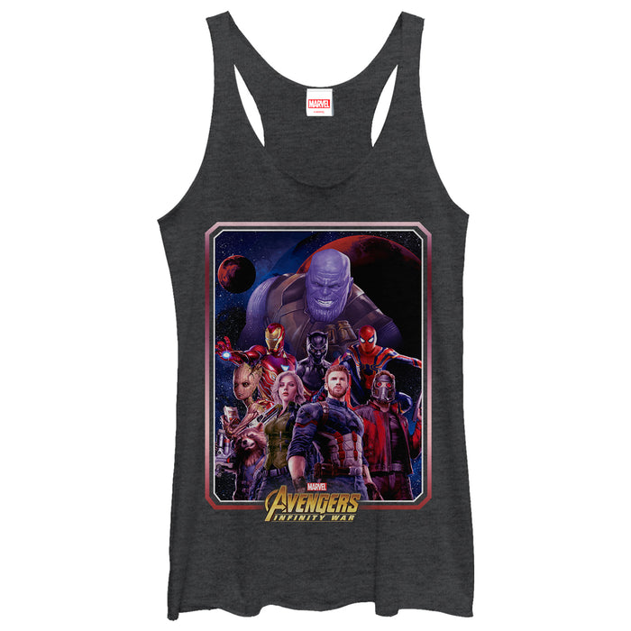 fifth sun Women's Marvel Avengers: Infinity War Character Frame Racerback Tank Top