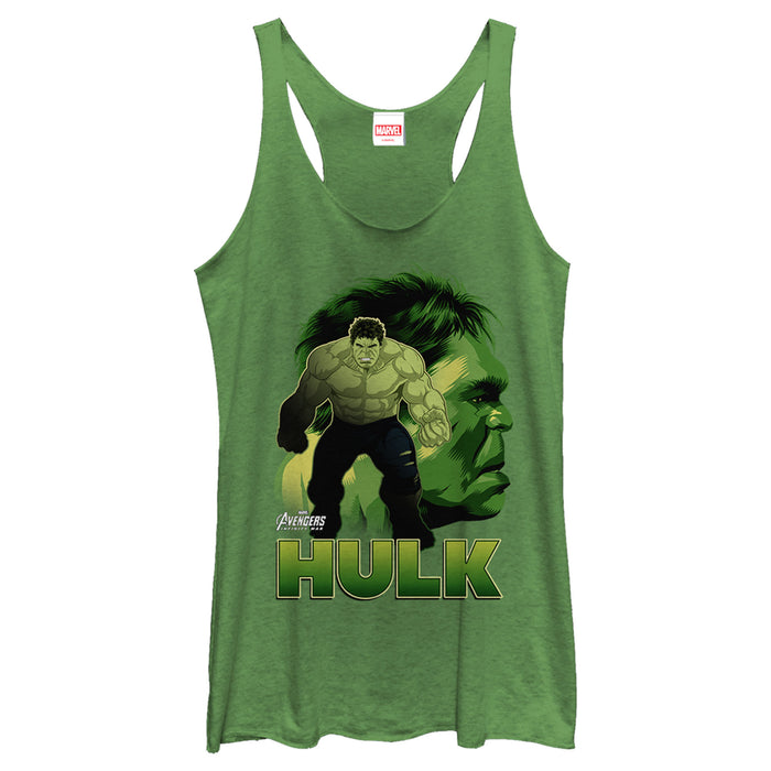 fifth sun Women's Marvel Avengers: Infinity War Hulk View Racerback Tank Top