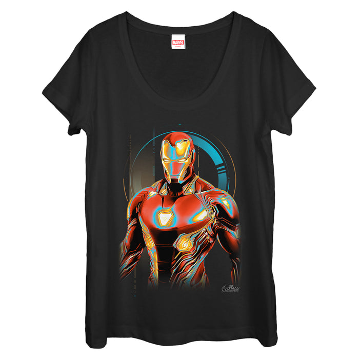 fifth sun Women's Marvel Avengers: Infinity War Iron Man Future Scoop Neck