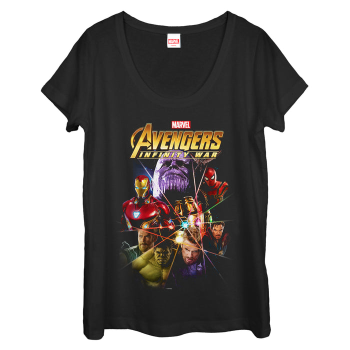 fifth sun Women's Marvel Avengers: Infinity War Prism Scoop Neck