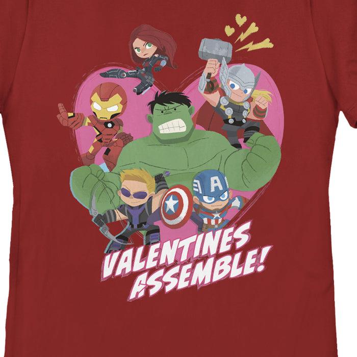 Fifth Sun Women's Marvel Avengers Kawaii Valentines Assemble T-Shirt