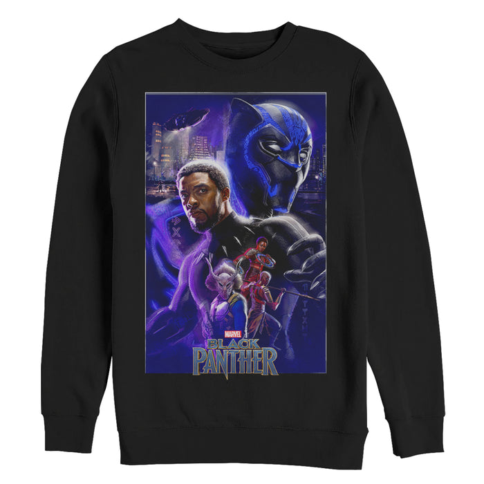 fifth sun Women's Marvel Black Panther 2018 Character Collage Sweatshirt