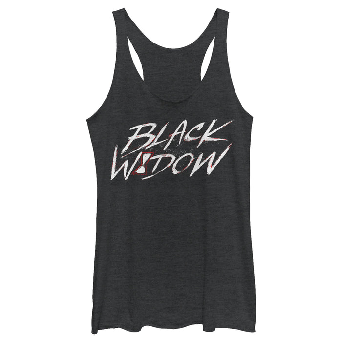 fifth sun Women's Marvel Black Widow Chalk Logo Racerback Tank Top