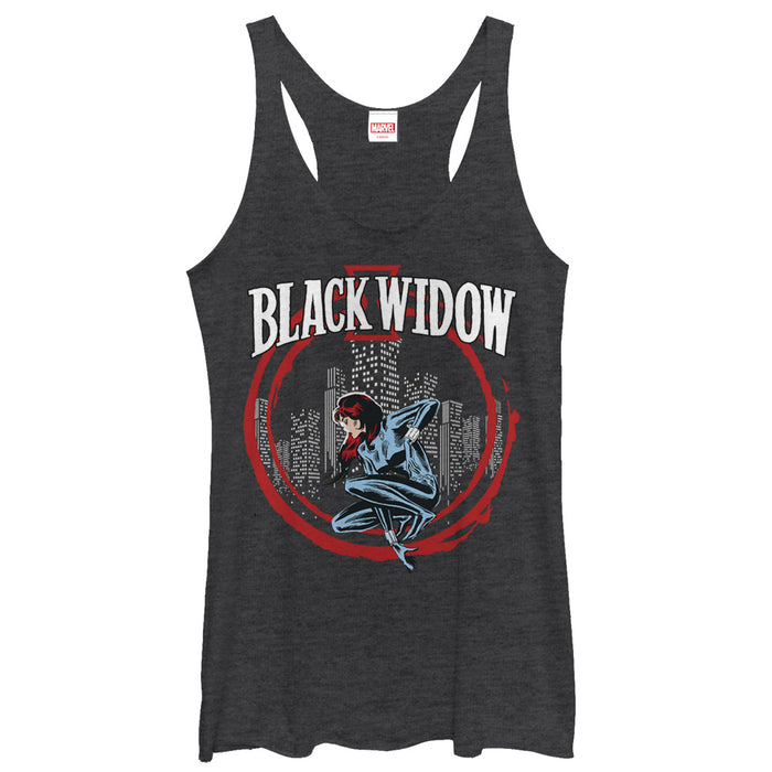 fifth sun Women's Marvel Black Widow Circle Racerback Tank Top