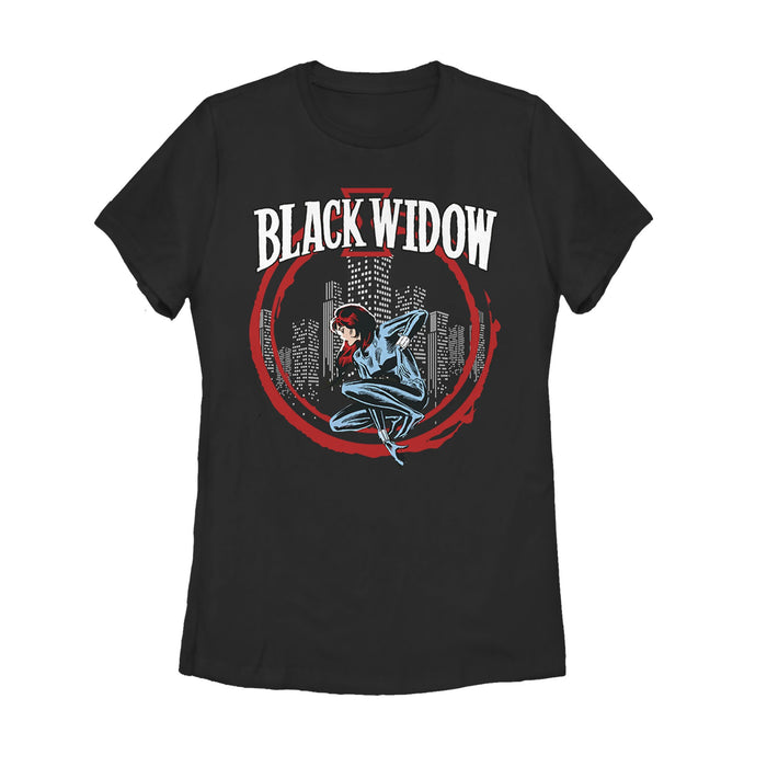fifth sun Women's Marvel Black Widow Circle T-Shirt
