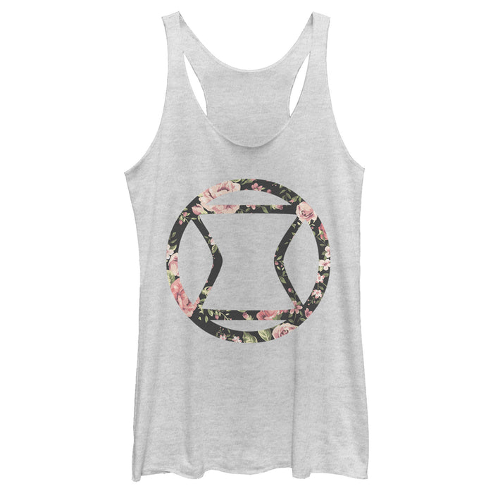fifth sun Women's Marvel Black Widow Floral Racerback Tank Top