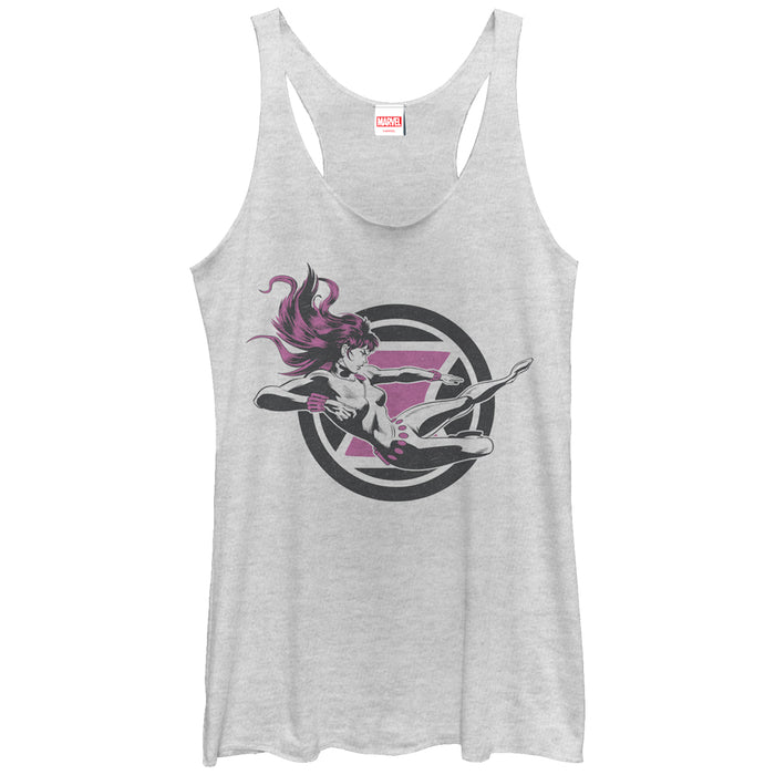 fifth sun Women's Marvel Black Widow Flying Kick Racerback Tank Top