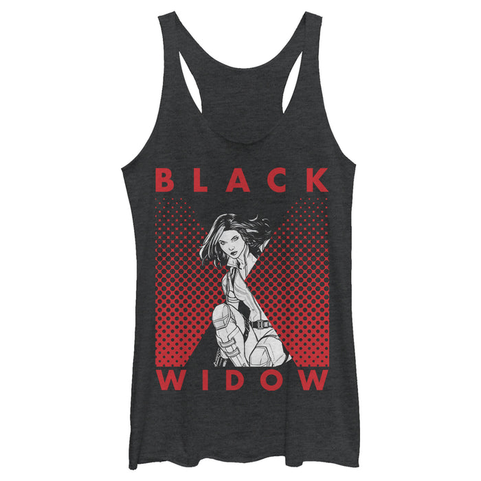 fifth sun Women's Marvel Black Widow Gradient Pose Racerback Tank Top