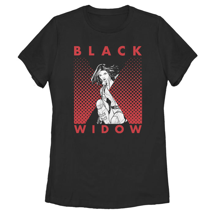 fifth sun Women's Marvel Black Widow Gradient Pose T-Shirt