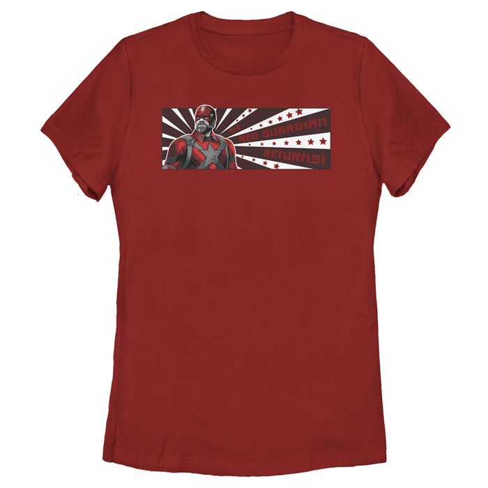 fifth sun Women's Marvel Black Widow Guardian Flag T-Shirt
