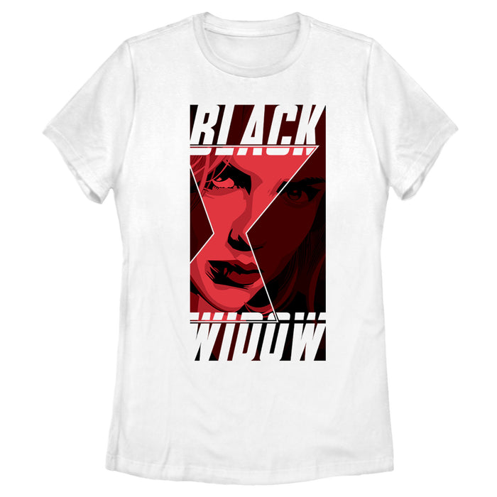 fifth sun Women's Marvel Black Widow Hourglass Peek T-Shirt
