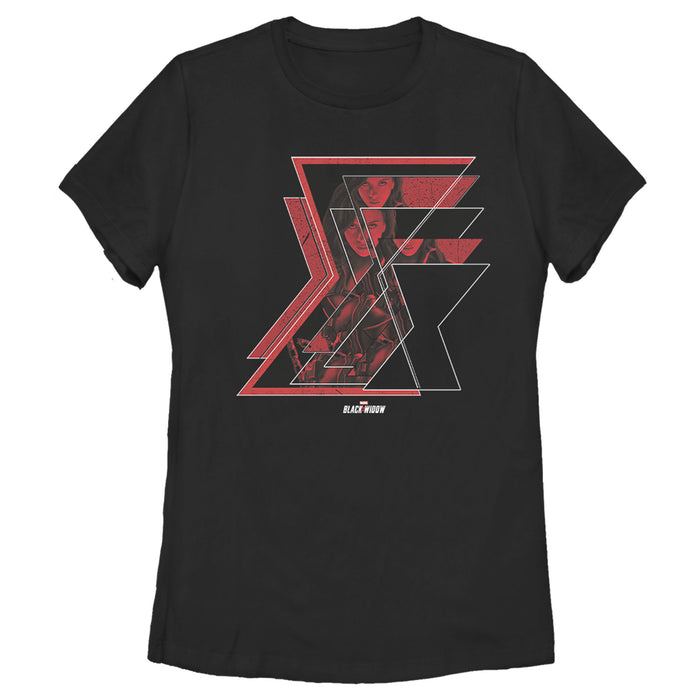fifth sun Women's Marvel Black Widow Hourglass Reflection T-Shirt