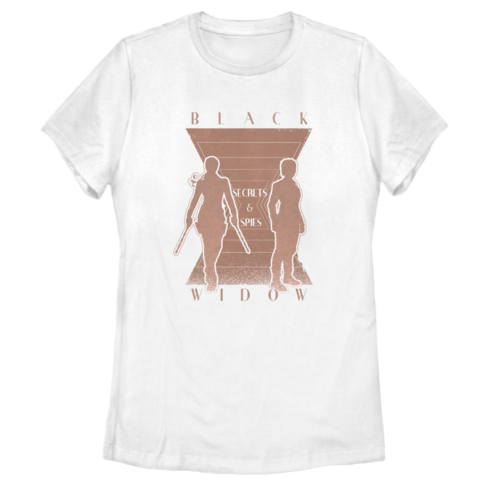 fifth sun Women's Marvel Black Widow Hourglass Secrets and Spies T-Shirt
