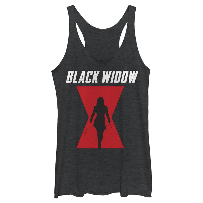 fifth sun Women's Marvel Black Widow Hourglass Silhouette Racerback Tank Top