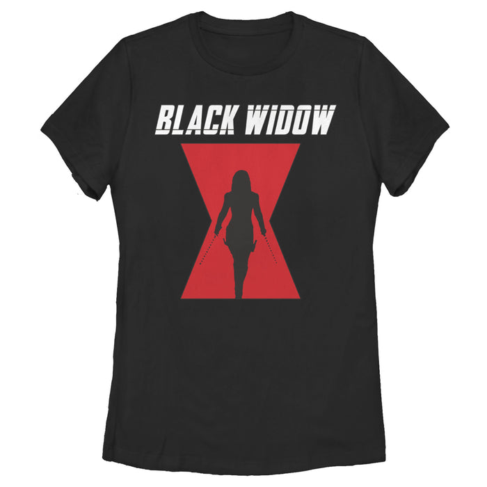fifth sun Women's Marvel Black Widow Hourglass Silhouette T-Shirt