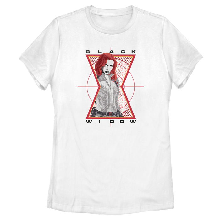 fifth sun Women's Marvel Black Widow Hourglass Target T-Shirt