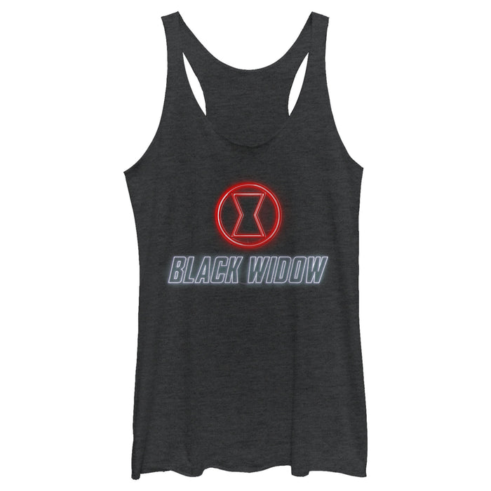 fifth sun Women's Marvel Black Widow Neon Hourglass Racerback Tank Top