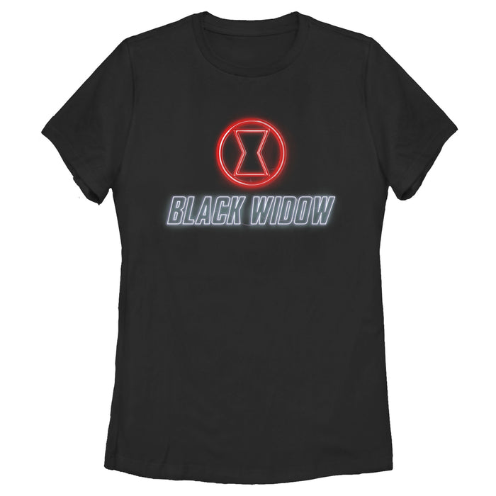 fifth sun Women's Marvel Black Widow Neon Hourglass T-Shirt